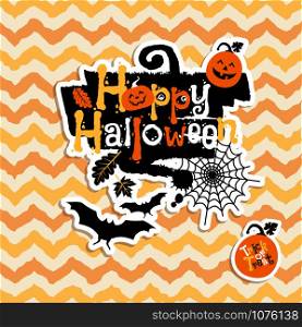 Halloween background of cheerful pumpkins.