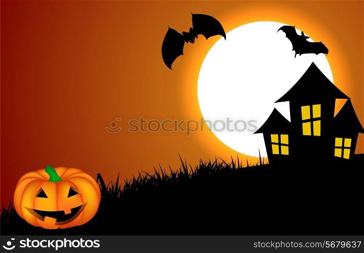 Halloween Background with Pumpkin Vector Illustration. EPS10