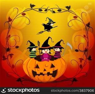 halloween background with trick treating