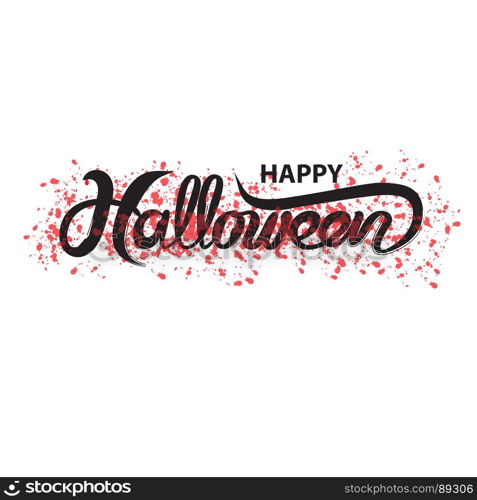 Halloween banner calligraphy.Halloween trick or treat party celebration.Happy Halloween vector lettering.Holiday calligraphy for banner,poster,greeting card,party invitation.Vector illustration.