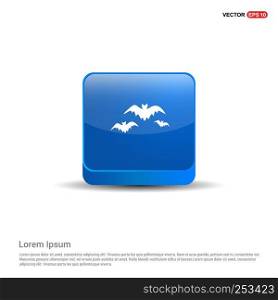 Halloween Bat icon - 3d Blue Button.