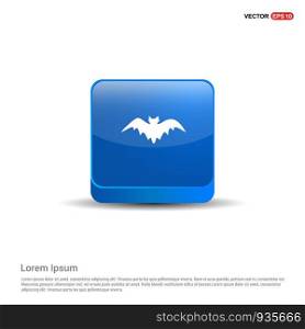Halloween Bat icon - 3d Blue Button.