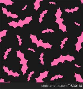 Halloween bat silhouette. Seamless pattern for wrapping paper, clothes print, fabrics, packaging. Vector illustration