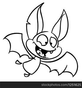 Halloween bat. Vector cartoon bat icon. Coloring book