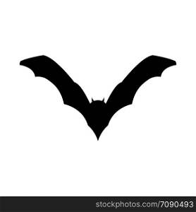Halloween black bat with red eyes. Vector illustration.