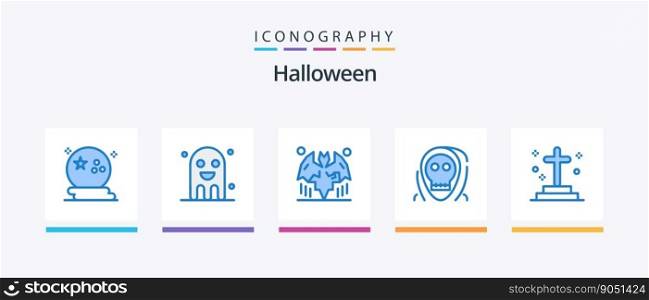 Halloween Blue 5 Icon Pack Including halloween. death. ghost. dead. halloween. Creative Icons Design