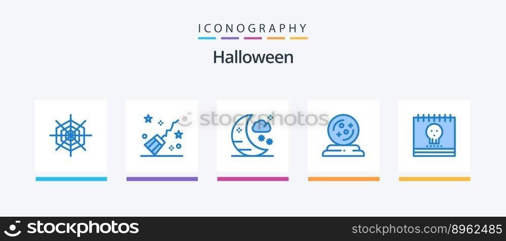 Halloween Blue 5 Icon Pack Including holiday. ghost. holiday. calendar. october. Creative Icons Design