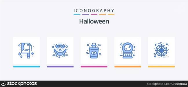 Halloween Blue 5 Icon Pack Including web. halloween. bottle. magic. future. Creative Icons Design