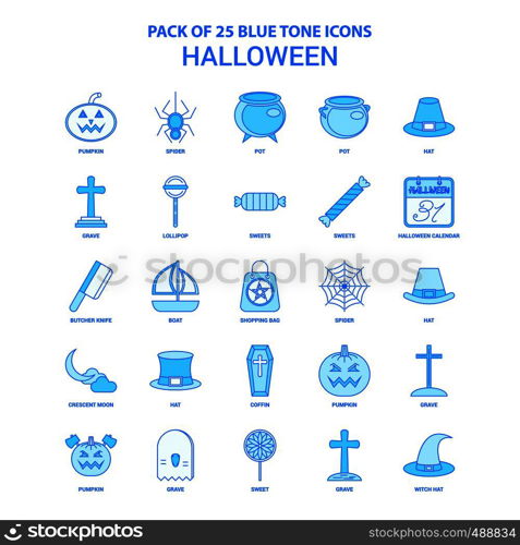 Halloween Blue Tone Icon Pack - 25 Icon Sets