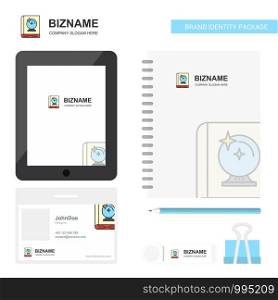Halloween book Business Logo, Tab App, Diary PVC Employee Card and USB Brand Stationary Package Design Vector Template