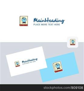 Halloween book vector logotype with business card template. Elegant corporate identity. - Vector