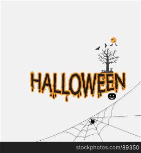 Halloween calligraphy abstract icon.Halloween vector lettering.Happy Halloween Text Banner.Vector illustration