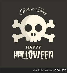 Halloween card, skull illustration