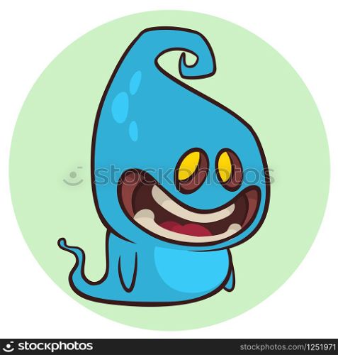 Halloween cartoon baby ghost character isolated on white background. Vector illustration of a cute genie