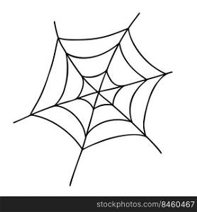 Halloween cobweb. Spiderweb. Vector illustration. Linear hand drawing in doodle style for holiday design, decor and decoration