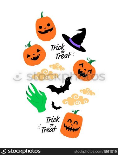 Halloween element design. Vector illustration for poster, banner, greeting card and party invitation.
