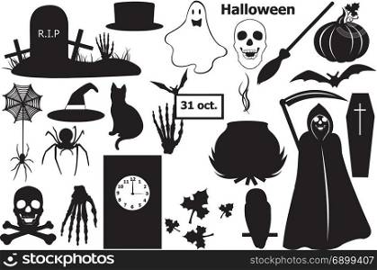 Halloween elements isolated on white