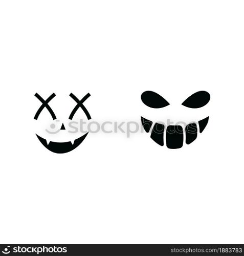 Halloween face horror logo and symbol