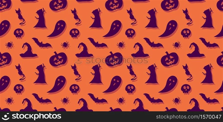 Halloween festive seamless pattern background .Vector illustration Halloween seamless