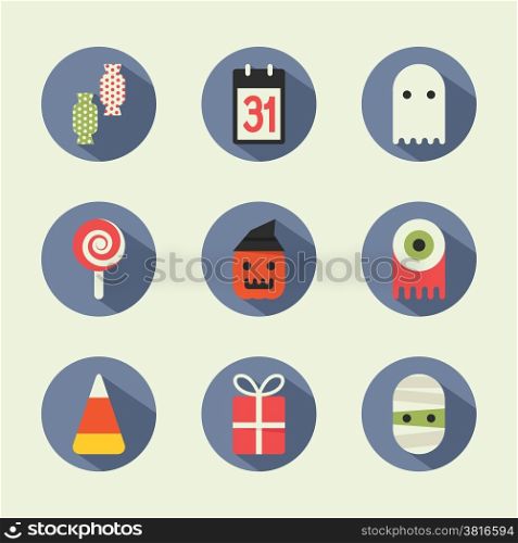 Halloween flat icons, vector