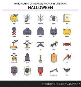 Halloween Flat Line Icon Set - Business Concept Icons Design