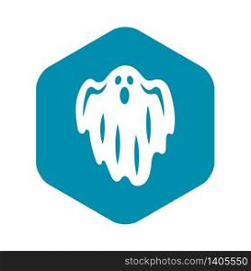 Halloween ghost icon. Simple illustration of halloween ghost vector icon for web design isolated on white background. Halloween ghost icon, simple style