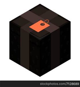 Halloween gift box icon. Isometric of halloween gift box vector icon for web design isolated on white background. Halloween gift box icon, isometric style