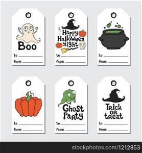 Halloween gift tags. Printable tags collection. Handdrawn lettering phrase. Label. Design element for Halloween. Halloween gift tags. Printable tags collection. Handdrawn lettering phrase. Label. Design element for Halloween.