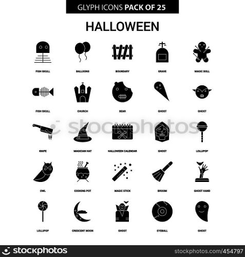 Halloween Glyph Vector Icon set