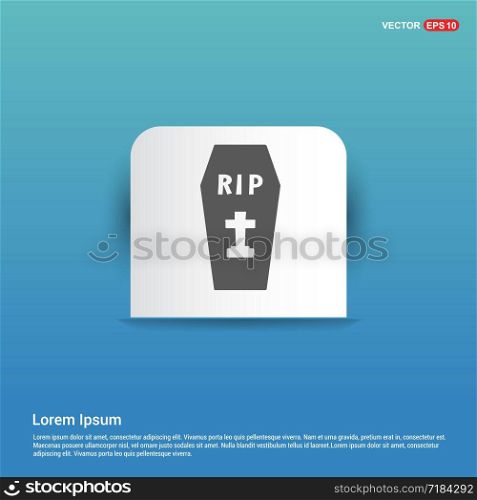 Halloween grave pictogram icon - Blue Sticker button
