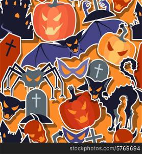Halloween holiday abstract seamless pattern.