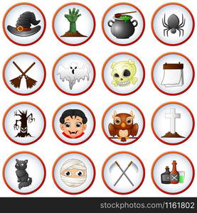 Halloween icon set cartoon illustration