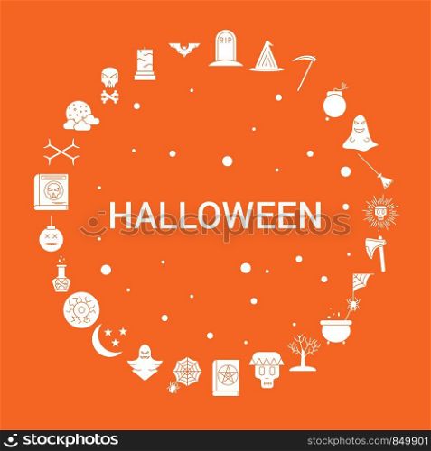 Halloween Icon Set. Infographic Vector Template