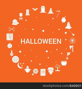 Halloween Icon Set. Infographic Vector Template