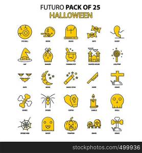 Halloween Icon Set. Yellow Futuro Latest Design icon Pack