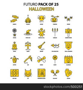 Halloween Icon Set. Yellow Futuro Latest Design icon Pack