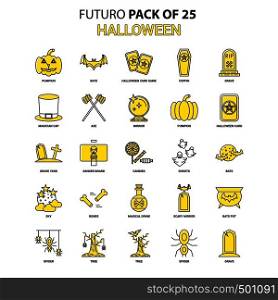 Halloween Icon Set. Yellow Futuro Latest Design icon Pack