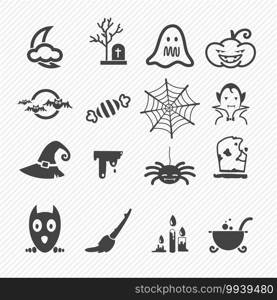 Halloween icons set illustration