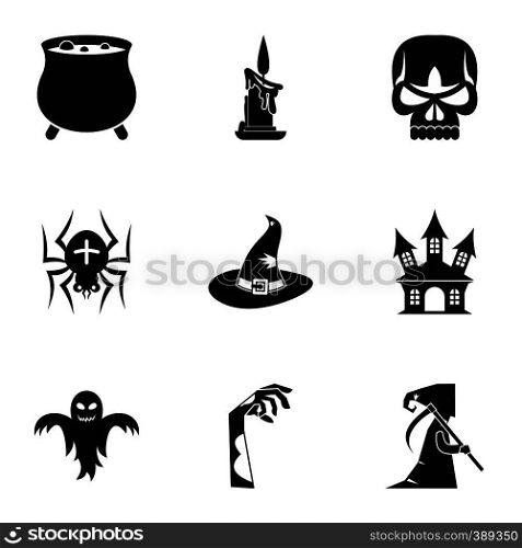 Halloween icons set. Simple illustration of 9 halloween vector icons for web. Halloween icons set, simple style