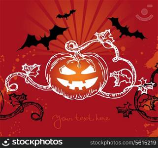 Halloween illustration with pumpkin