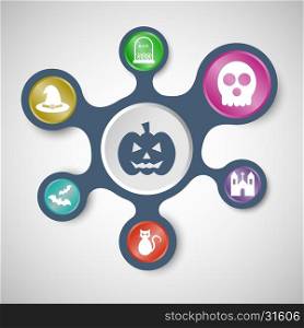 Halloween infographic templates with connected metaballs, stock vector