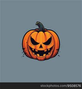 Halloween jack o lantern in cool and simple vector style