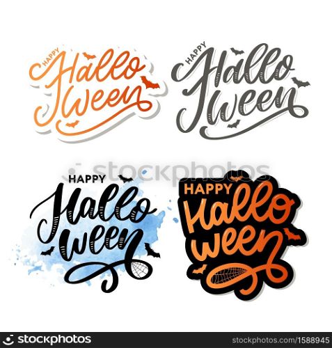 Halloween lettering greeting card calligraphy text brush black. Halloween lettering greeting card calligraphy text brush black vector