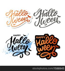 Halloween lettering greeting card calligraphy text brush black. Halloween lettering greeting card calligraphy text brush black vector
