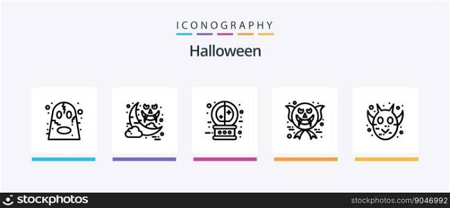 Halloween Line 5 Icon Pack Including bone. pumpkin. scary. halloween. halloween animal. Creative Icons Design