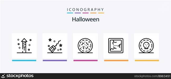 Halloween Line 5 Icon Pack Including ghost. worm. trident. spooky. halloween. Creative Icons Design