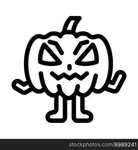 halloween monster funny line icon vector. halloween monster funny sign. isolated contour symbol black illustration. halloween monster funny line icon vector illustration