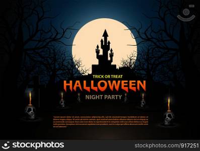 Halloween night party holiday festival design vector illustration.