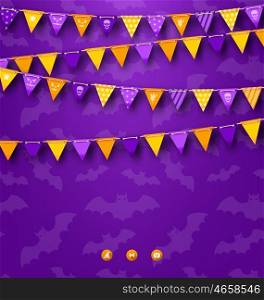 Halloween Party Background with Bunting. Illustration Halloween Party Background with Bunting - Vector