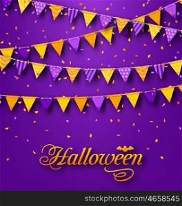 Halloween Party Background with Hanging Triangular String. Illustration Halloween Party Background with Hanging Triangular String - Vector